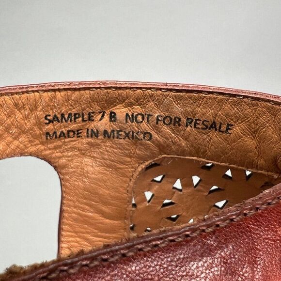 Trask Parker Sandals Women's Size 7 Rust Slingback Perforated Leather Heels - Picture 11 of 11